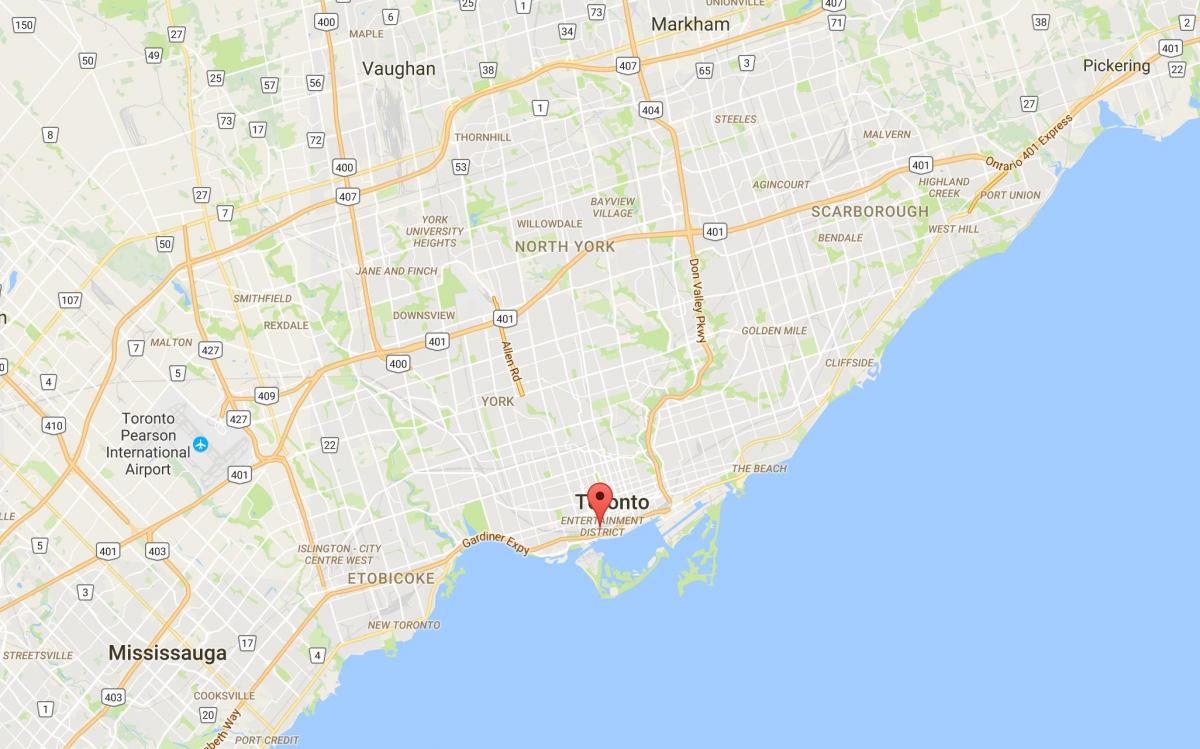 Mapa ng CityPlace distrito Toronto