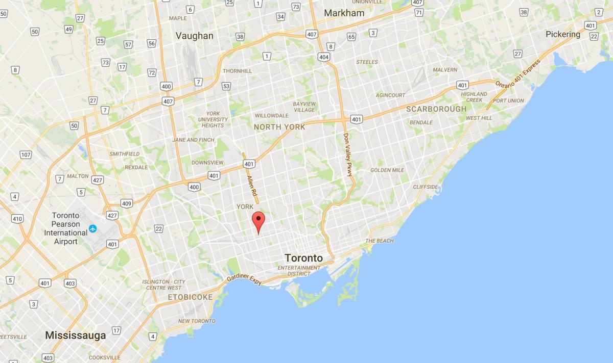 Mapa ng Davenport distrito Toronto