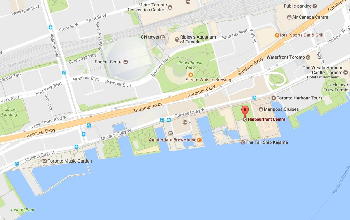 Mapa ng Harbourfront kapitbahayan Toronto