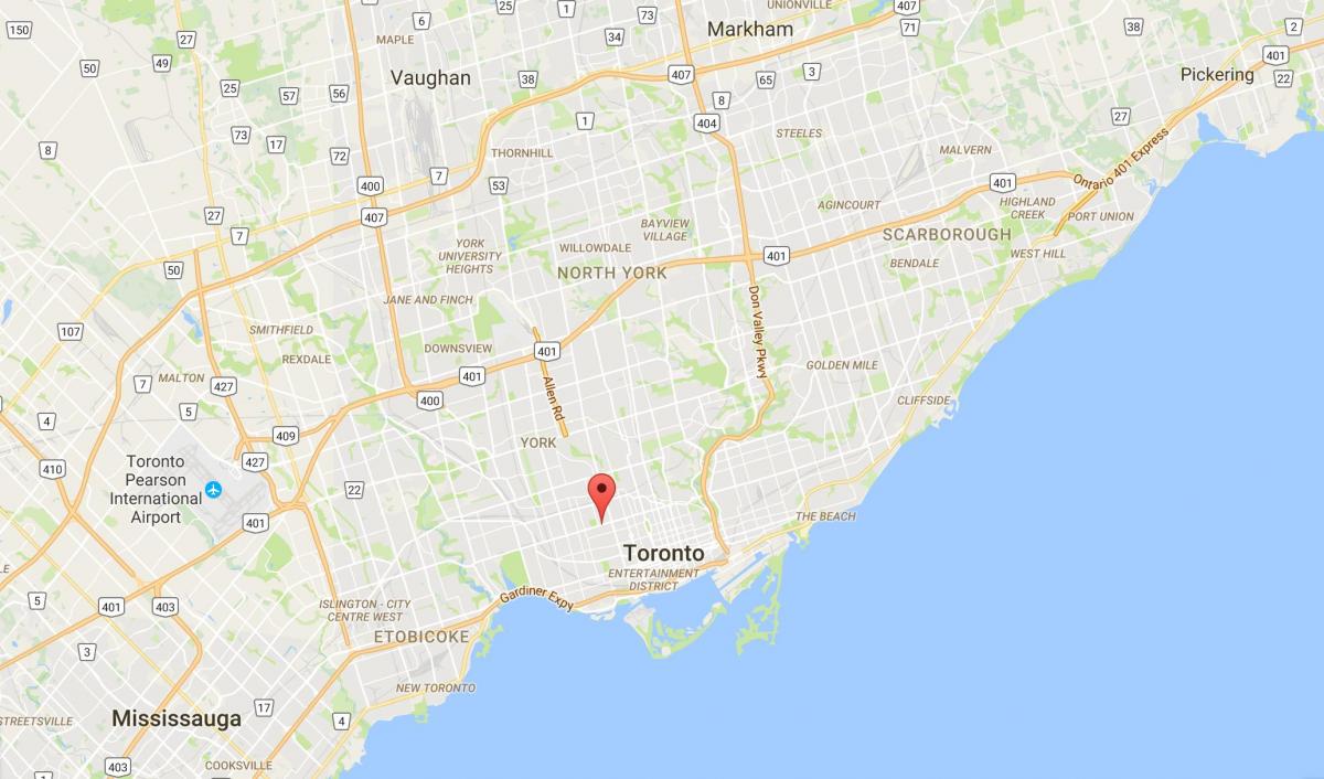 Mapa ng Koreatown distrito Toronto