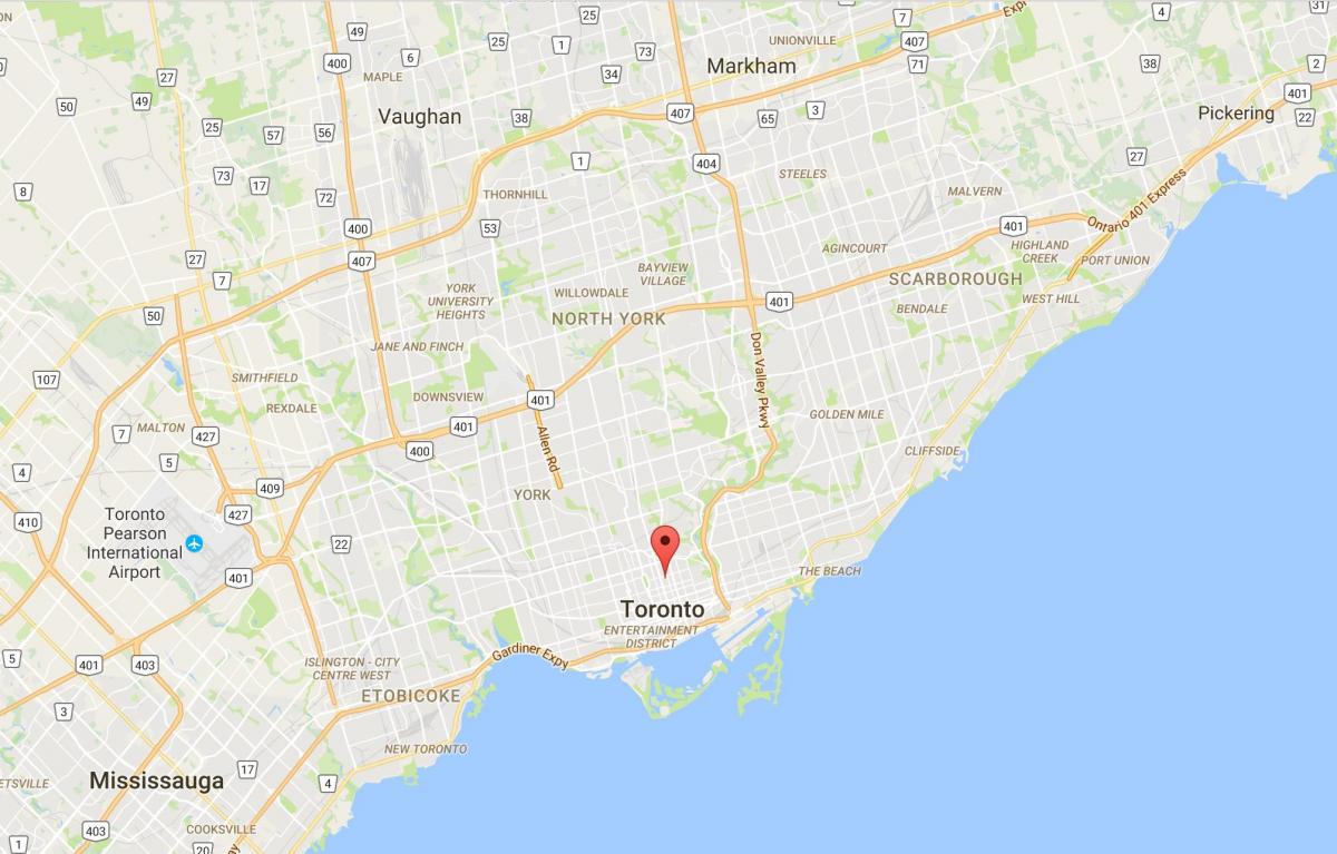 Mapa ng Simbahan at Wellesley distrito Toronto