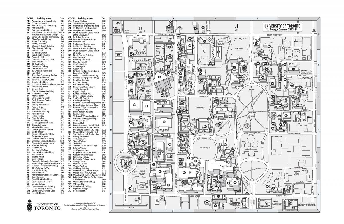Mapa ng university of Toronto St Georges campus