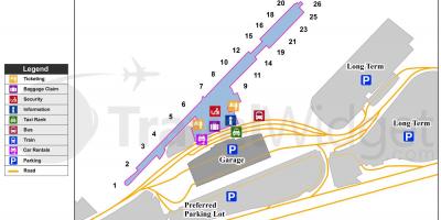 Mapa ng Buffalo Niagara airport