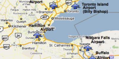 Mapa ng Paliparan malapit sa Toronto