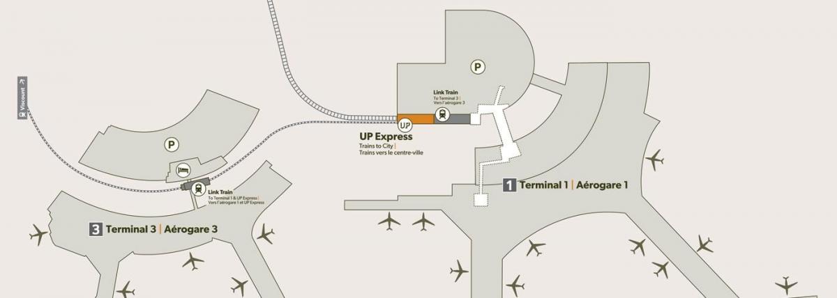 Mapa ng airport Pearson istasyon ng tren