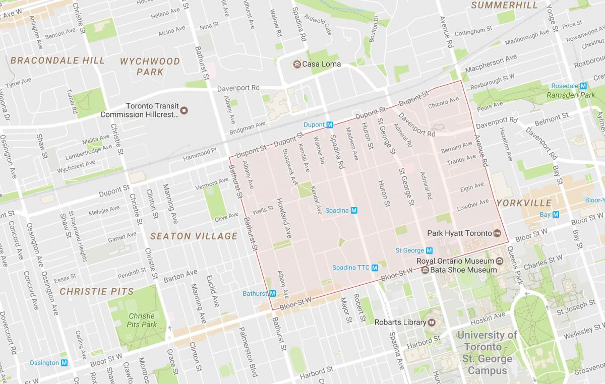Mapa ng Annex kapitbahayan Toronto