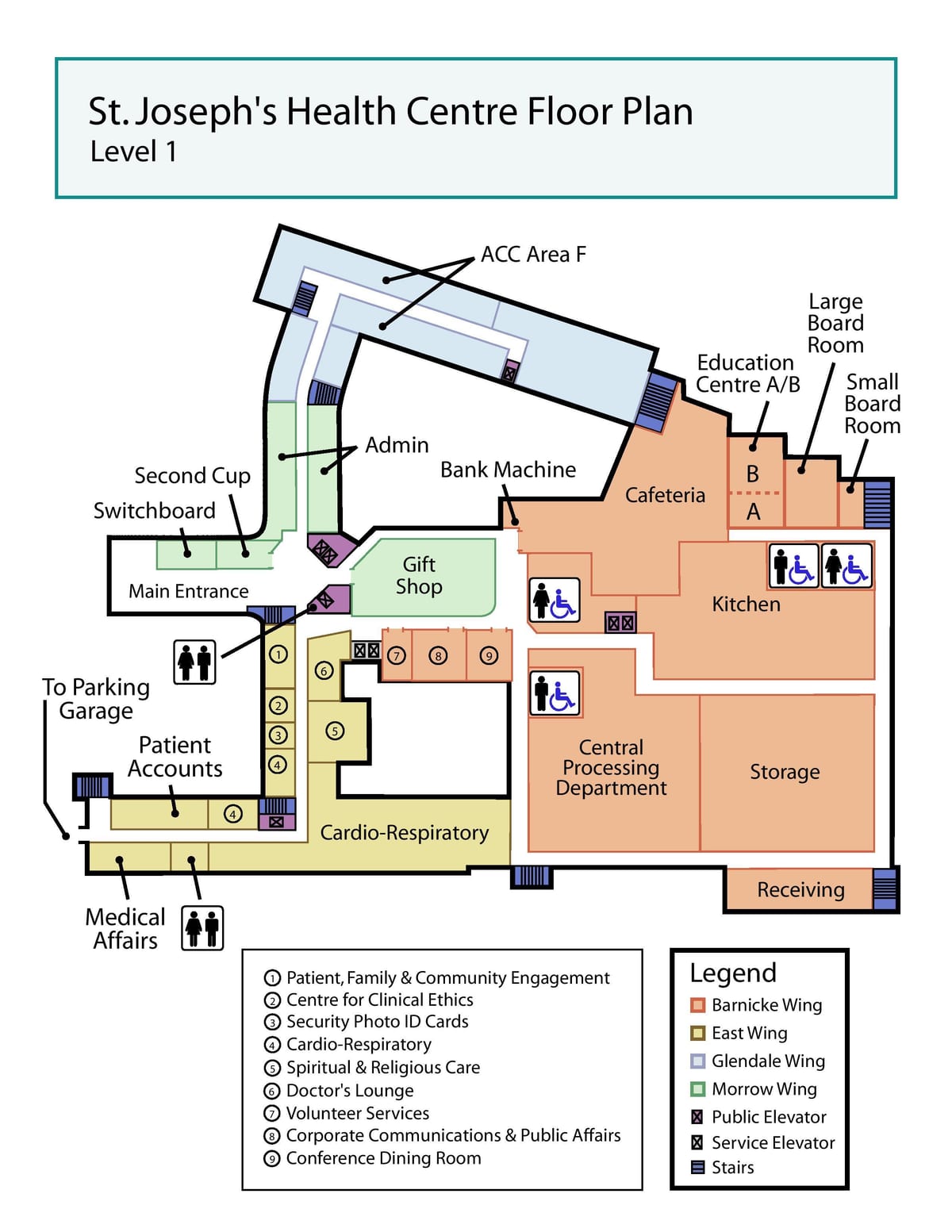 Mapa ng St. Joseph ' s Health centre sa Toronto antas 1