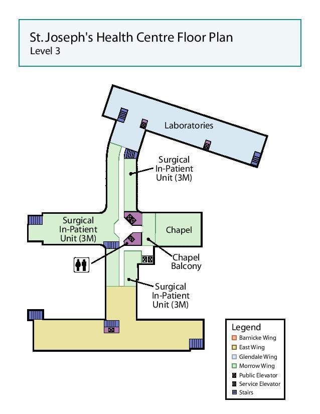 Mapa ng St. Joseph ' s Health centre sa Toronto antas 3