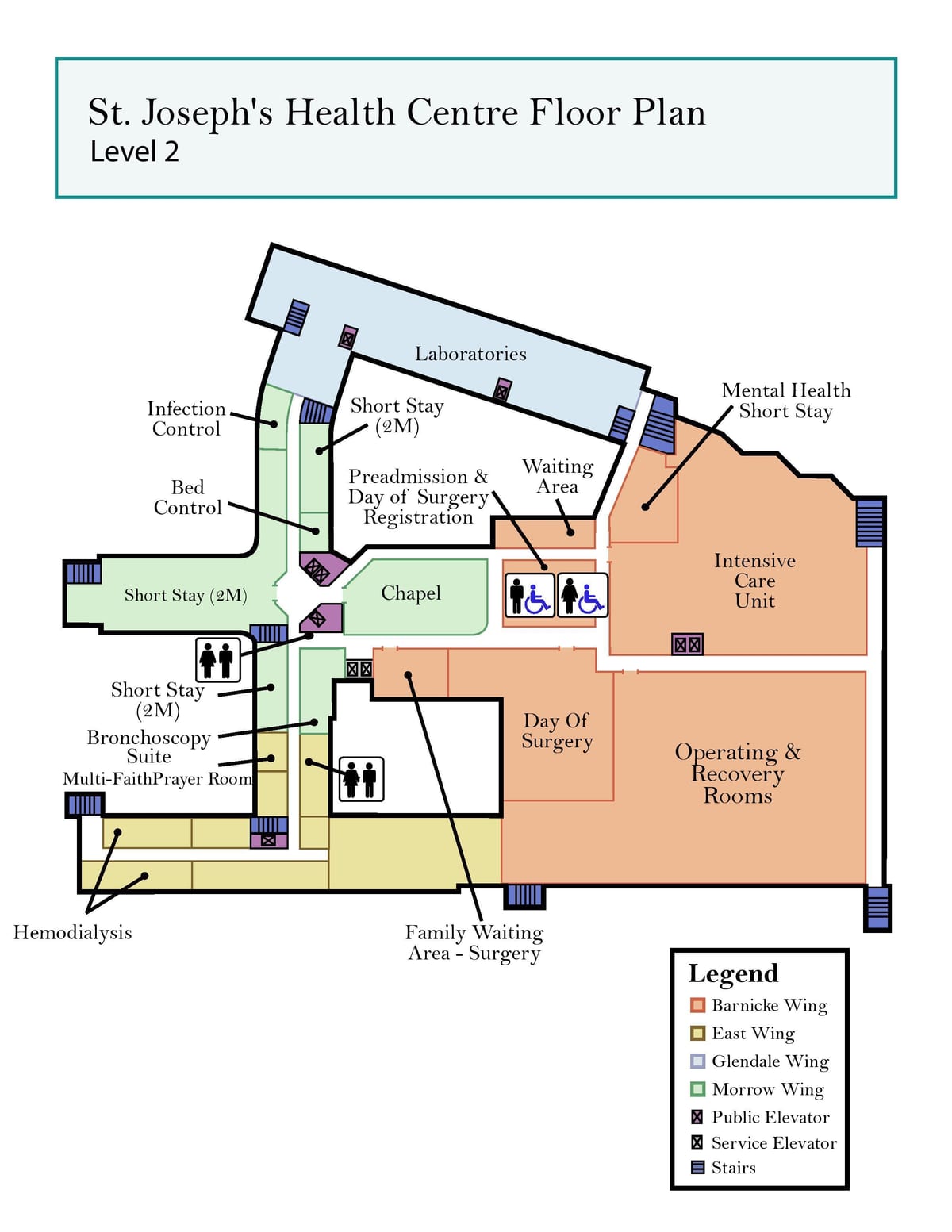 Mapa ng St. Joseph ' s Health centre sa Toronto antas 2