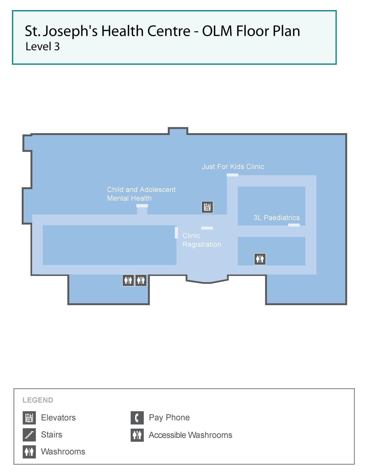 Mapa ng St. Joseph ' s Health centre sa Toronto OLM antas 3