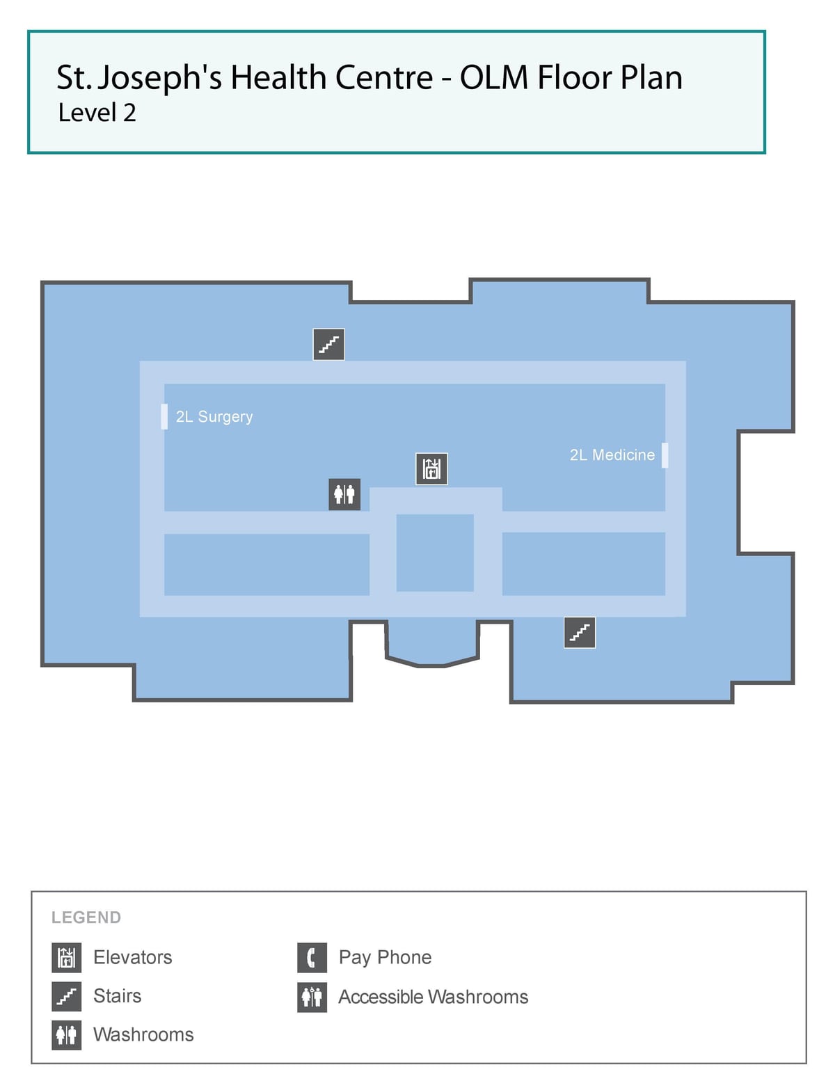 Mapa ng St. Joseph ' s Health centre sa Toronto OLM antas 2