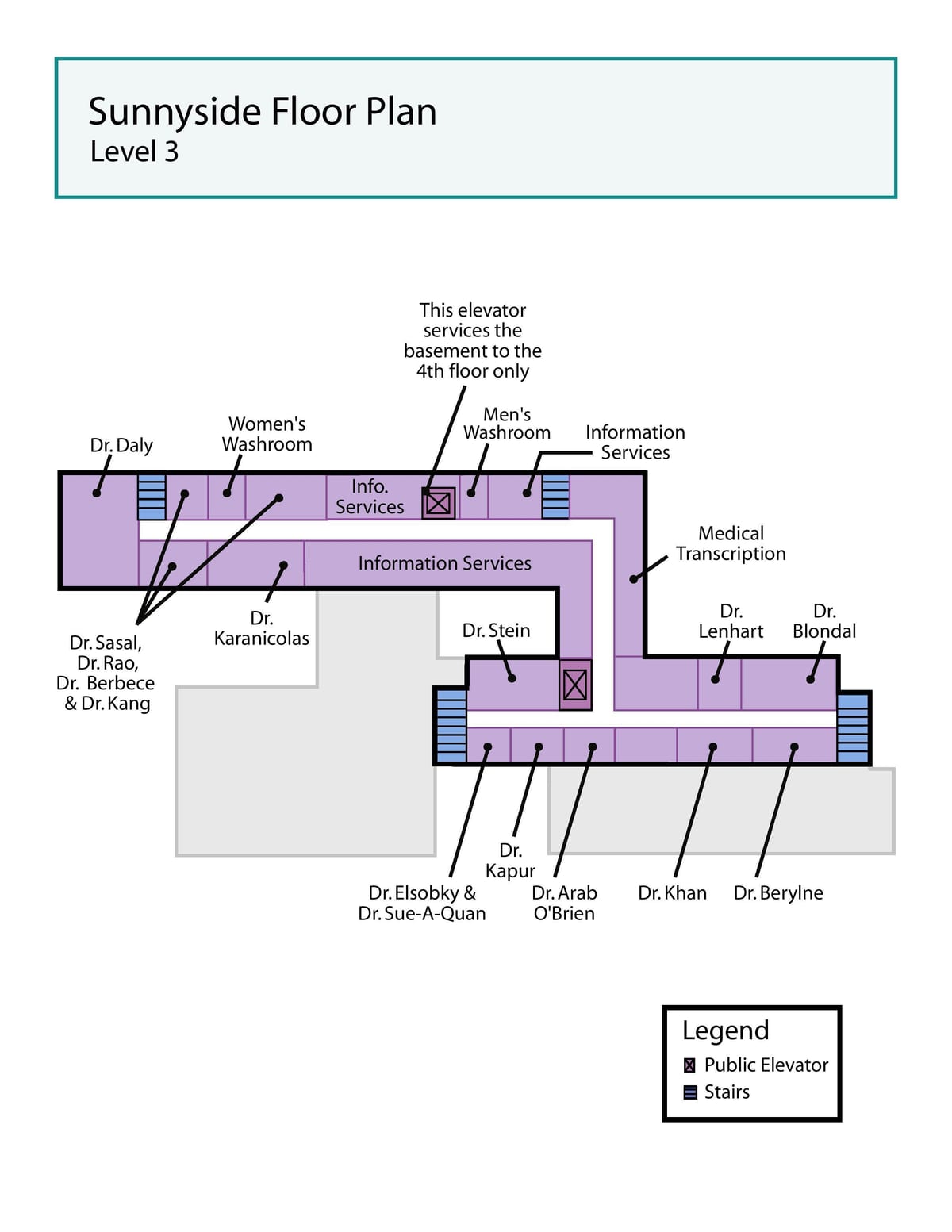 Mapa ng St. Joseph ' s Health centre sa Toronto Sunnyside antas 3