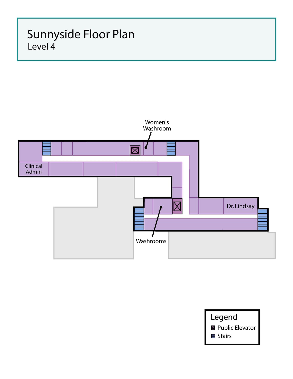 Mapa ng St. Joseph ' s Health centre sa Toronto Sunnyside antas 4