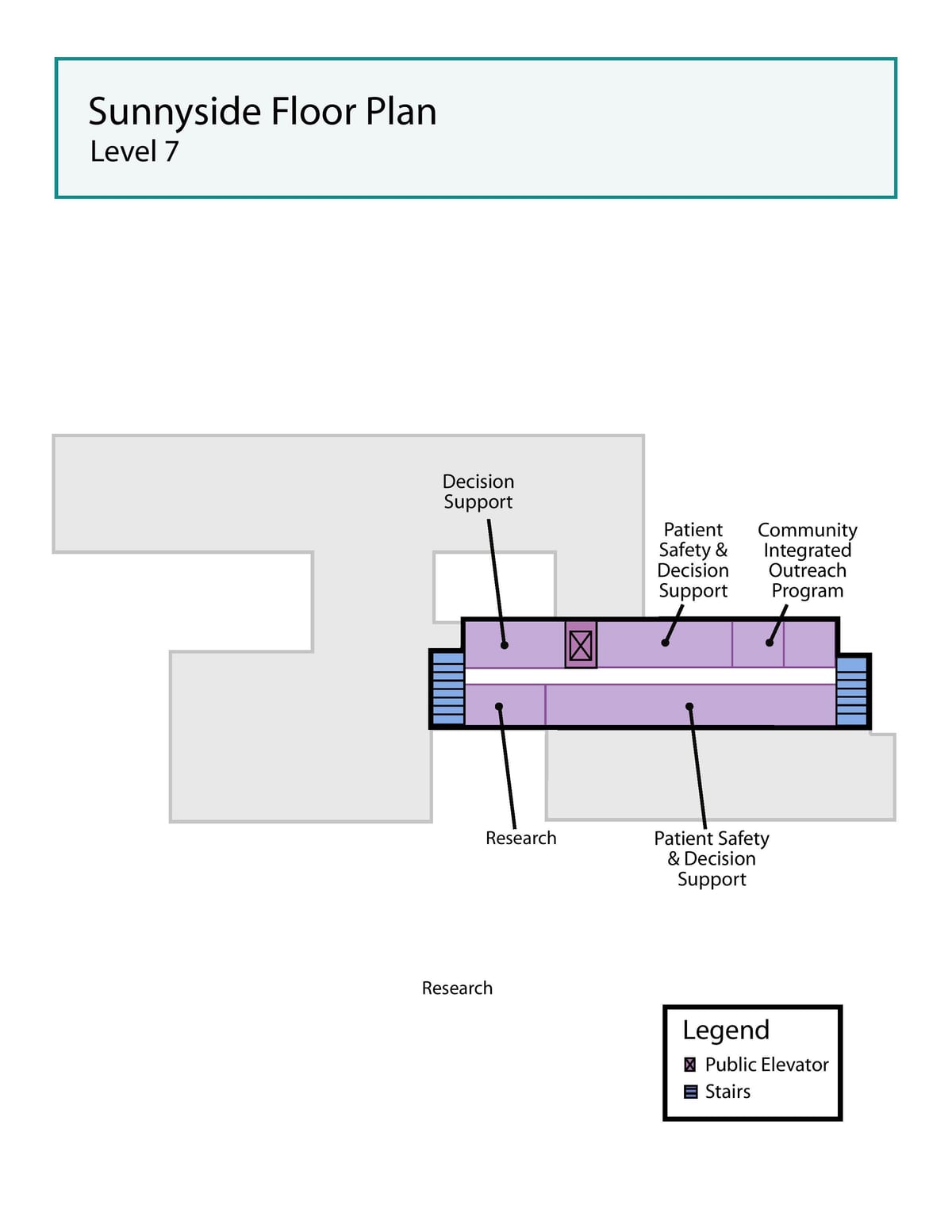 Mapa ng St. Joseph ' s Health centre sa Toronto Sunnyside antas ng 7
