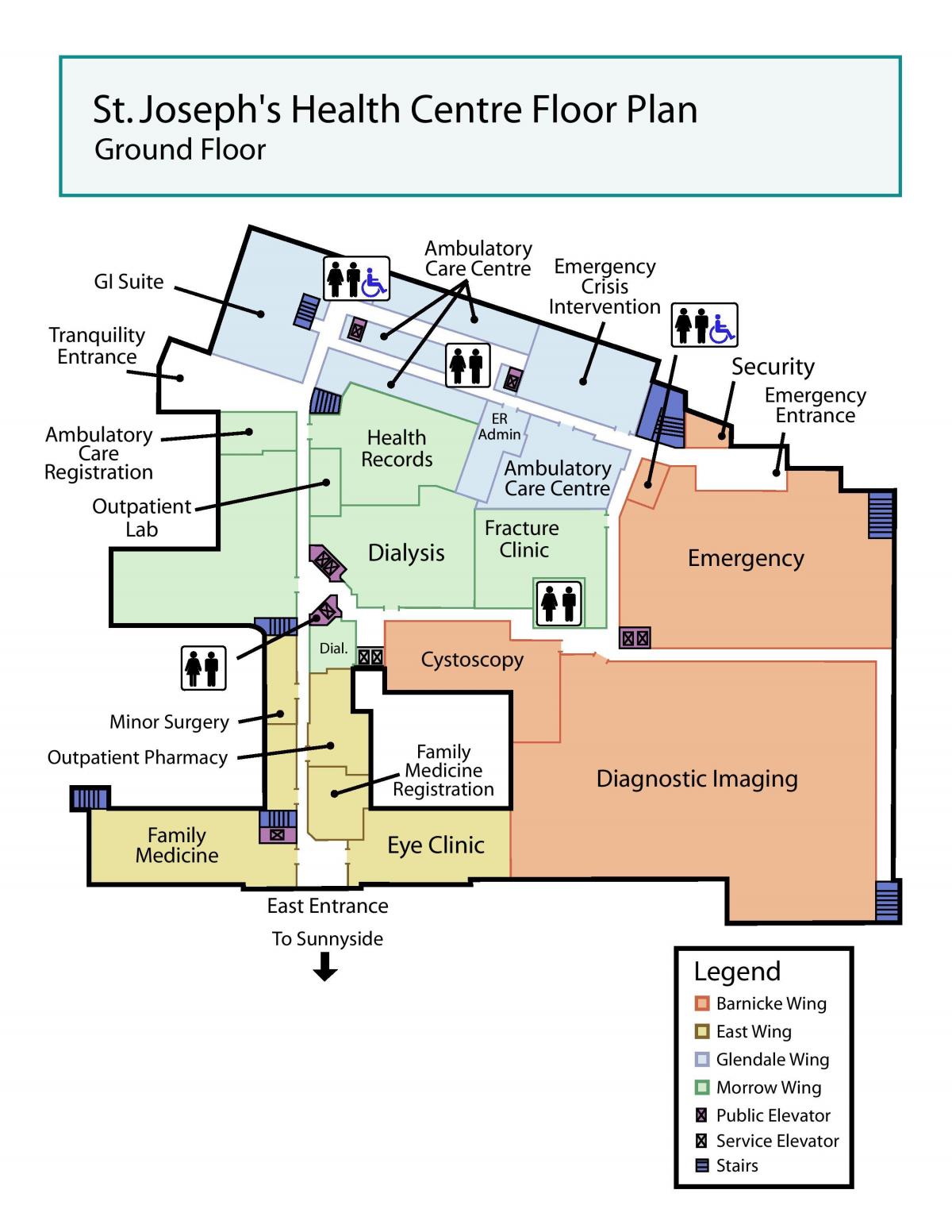 Mapa ng St. Joseph ' s Health Centre ground floor