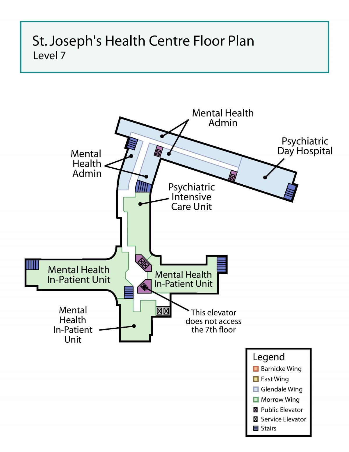 Mapa ng St. Joseph ' s Health centre sa Toronto antas ng 7