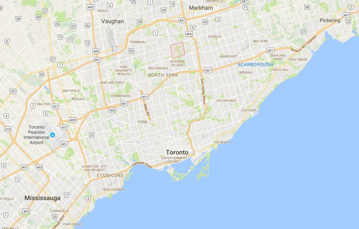 Mapa ng Bayview Gubat – Steeles distrito Toronto