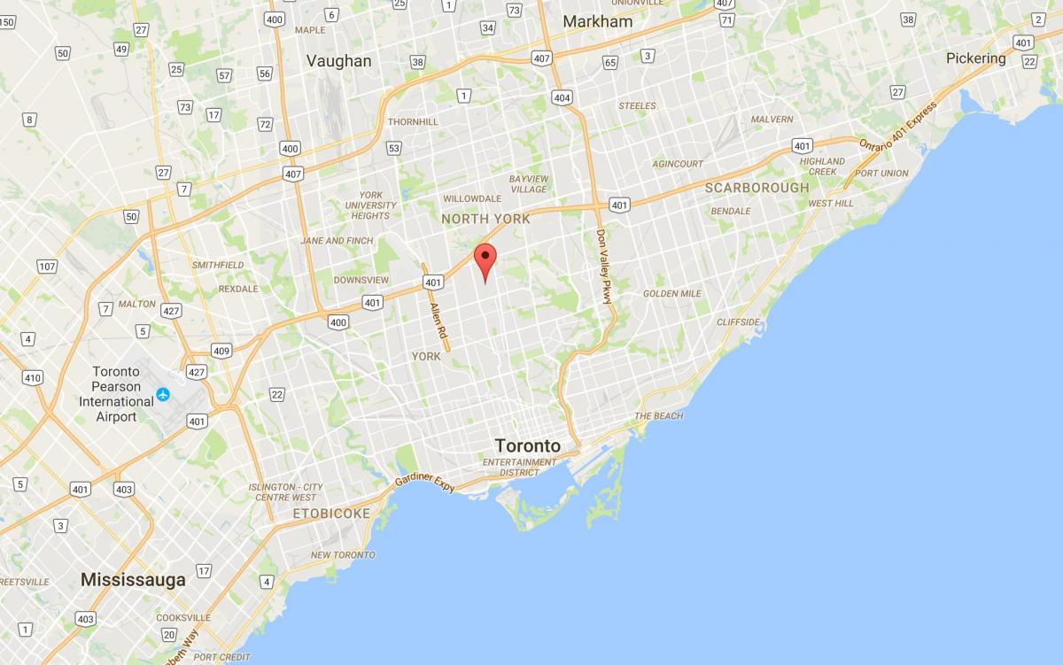 Mapa ng Bedford Park distrito Toronto
