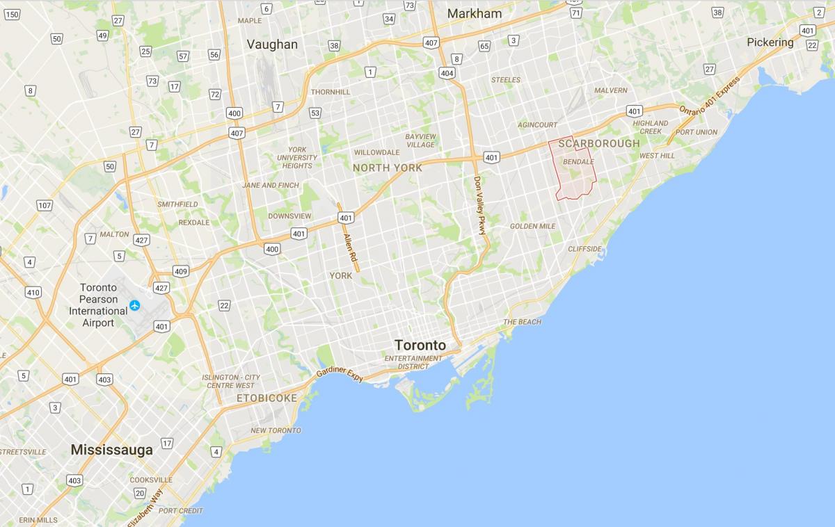 Mapa ng Bendale distrito Toronto