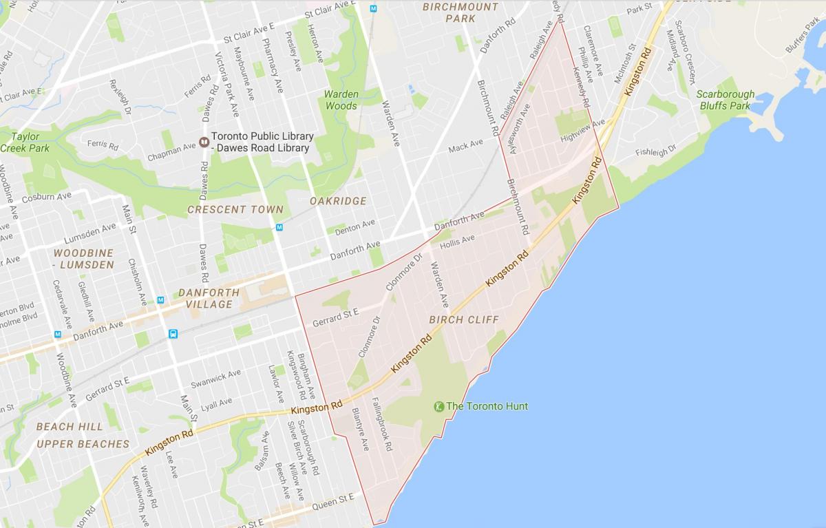 Mapa ng Birch Talampas kapitbahayan Toronto