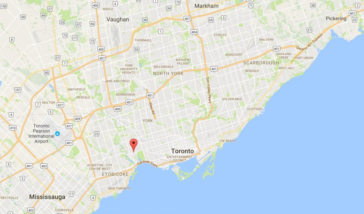 Mapa ng Bloor West Village distrito Toronto