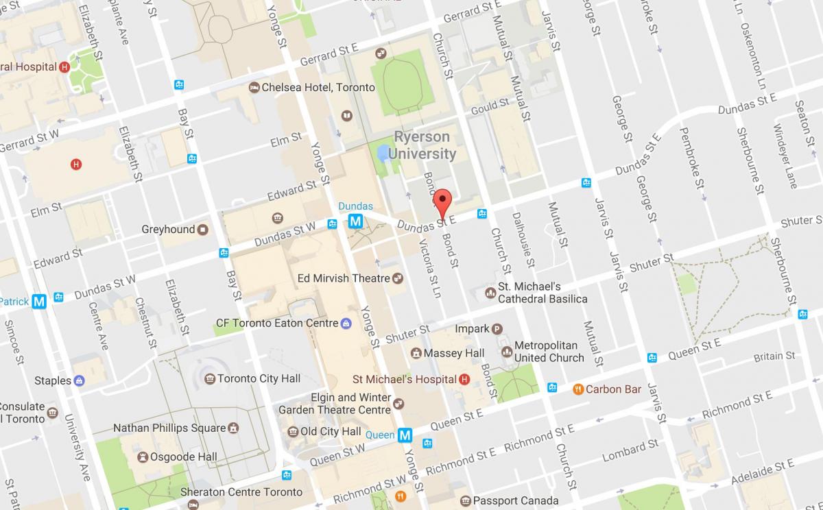 Mapa ng Bond street Toronto