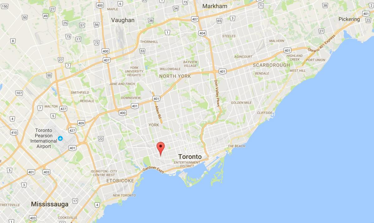 Mapa ng Brockton Village distrito Toronto
