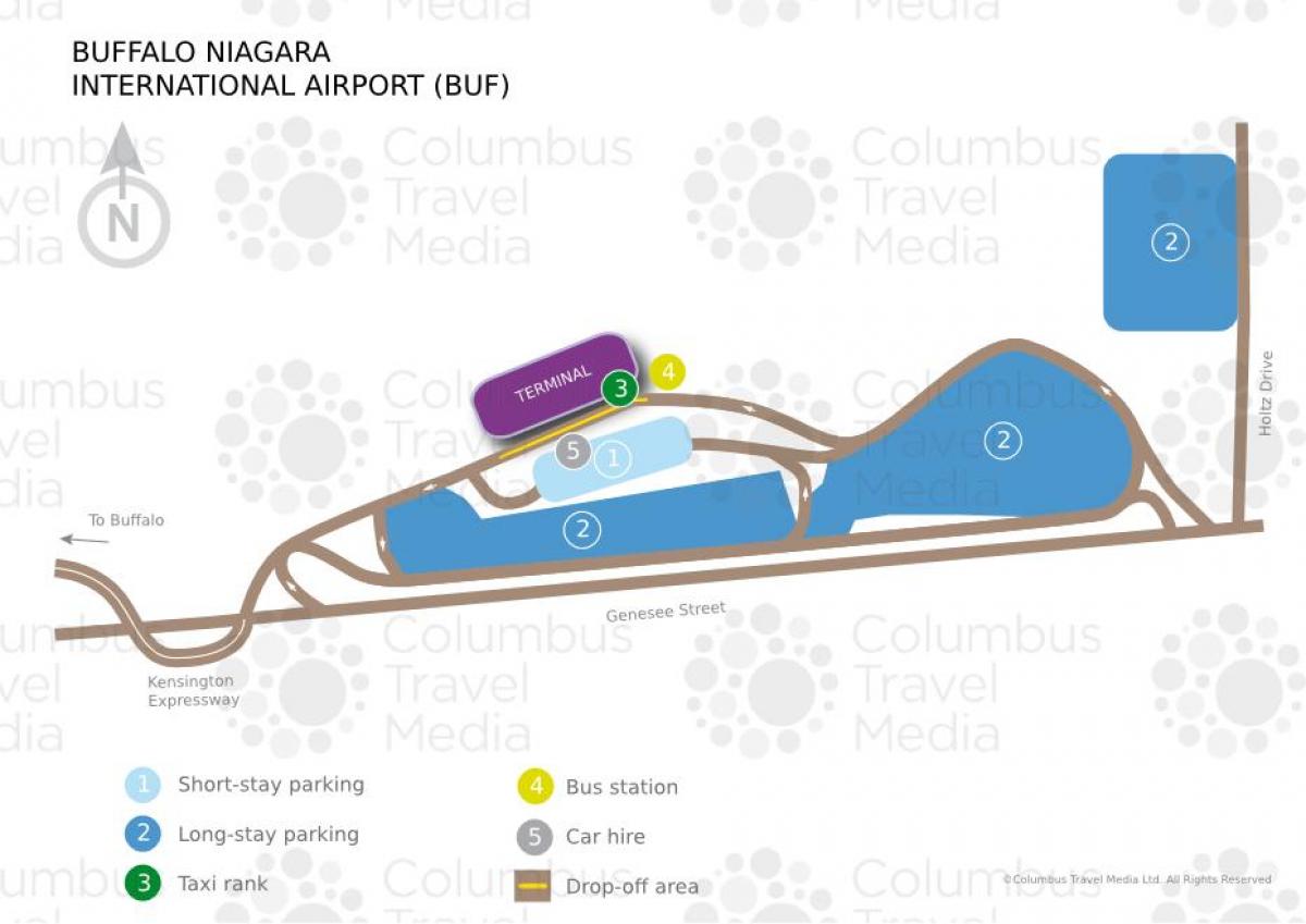 Mapa ng Buffalo Niagara international airport