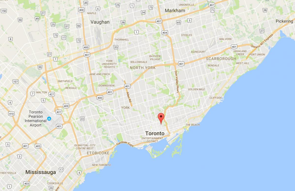 Mapa ng Cabbagetown distrito Toronto