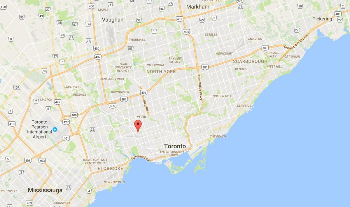 Mapa ng Carleton Village distrito Toronto