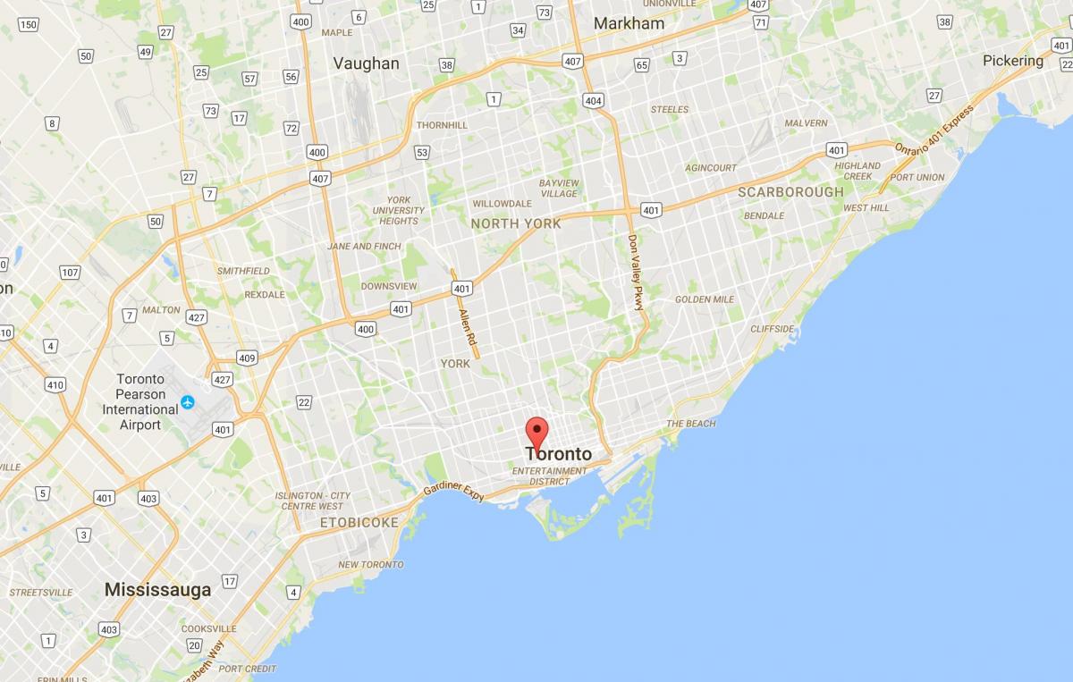 Mapa ng Chinatown distrito Toronto