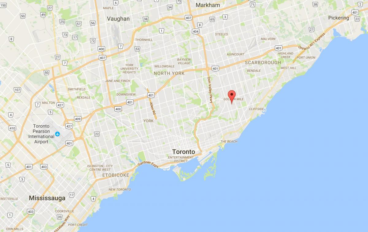 Mapa ng Clairlea distrito Toronto