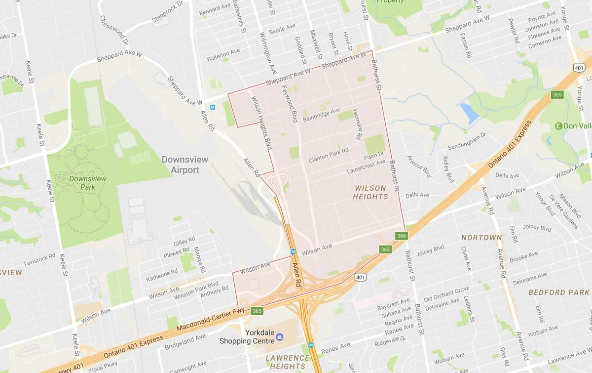 Mapa ng Clanton Park kapitbahayan Toronto