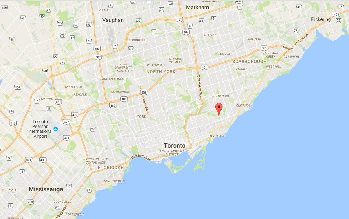 Mapa ng Crescent Bayan distrito Toronto