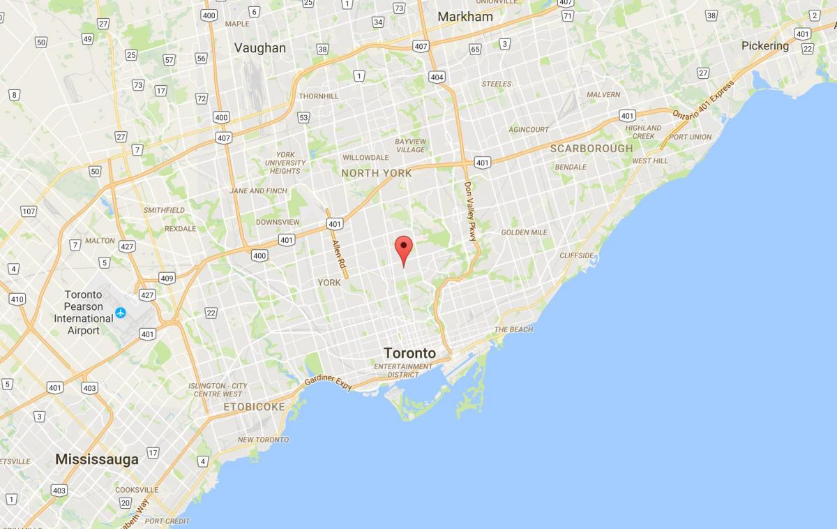 Mapa ng Davisville Village distrito Toronto