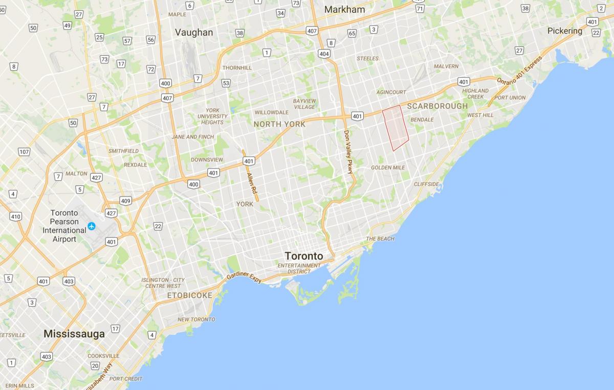 Mapa ng Dorset Park distrito Toronto