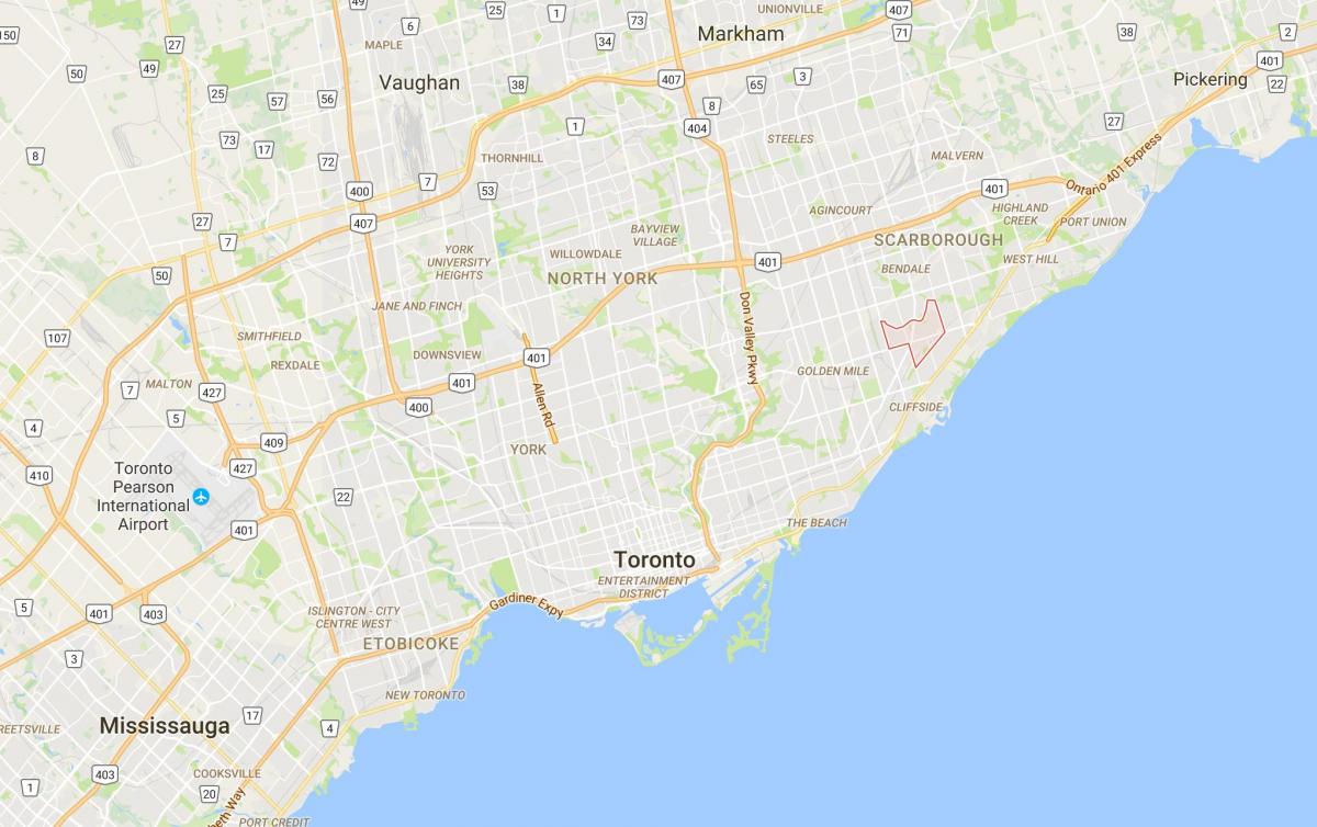Mapa ng Eglinton East district ng Toronto