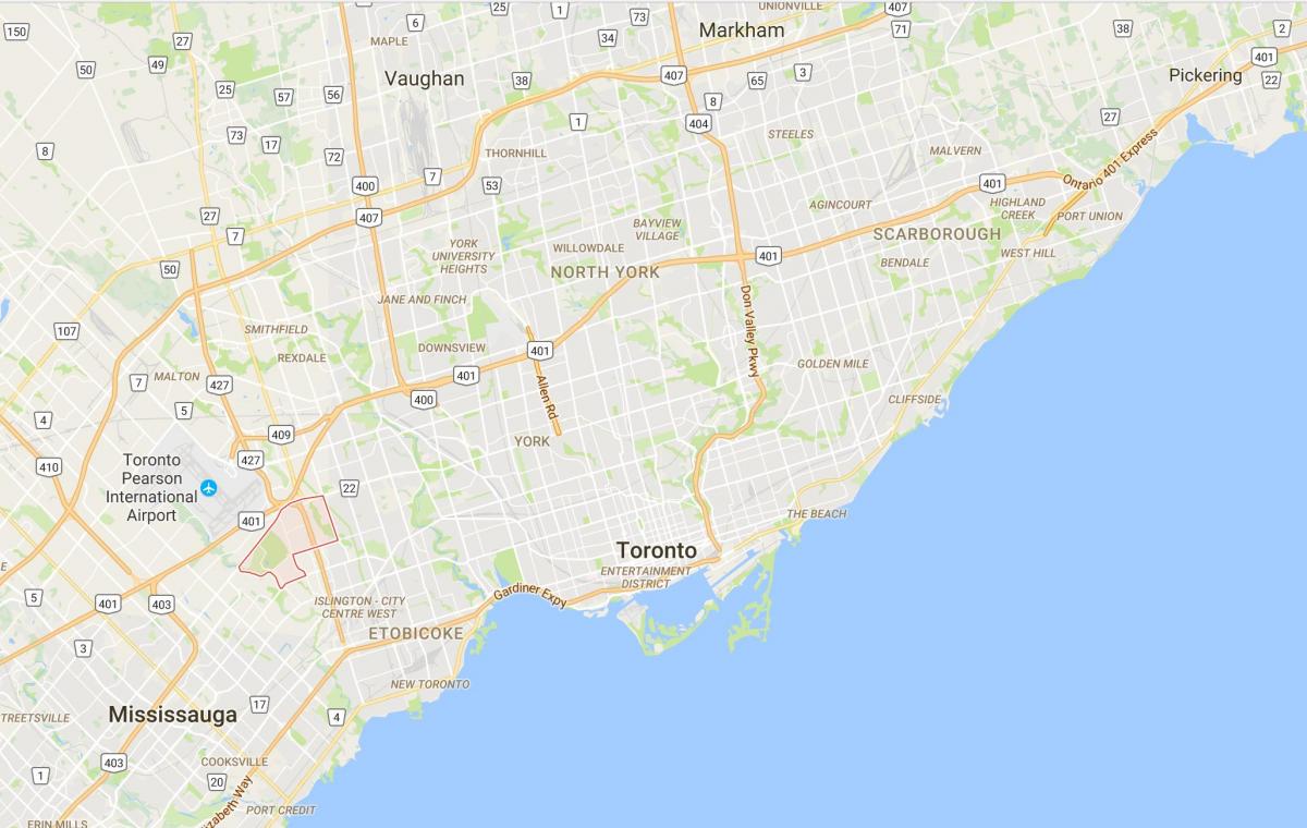 Mapa ng Eringate distrito Toronto