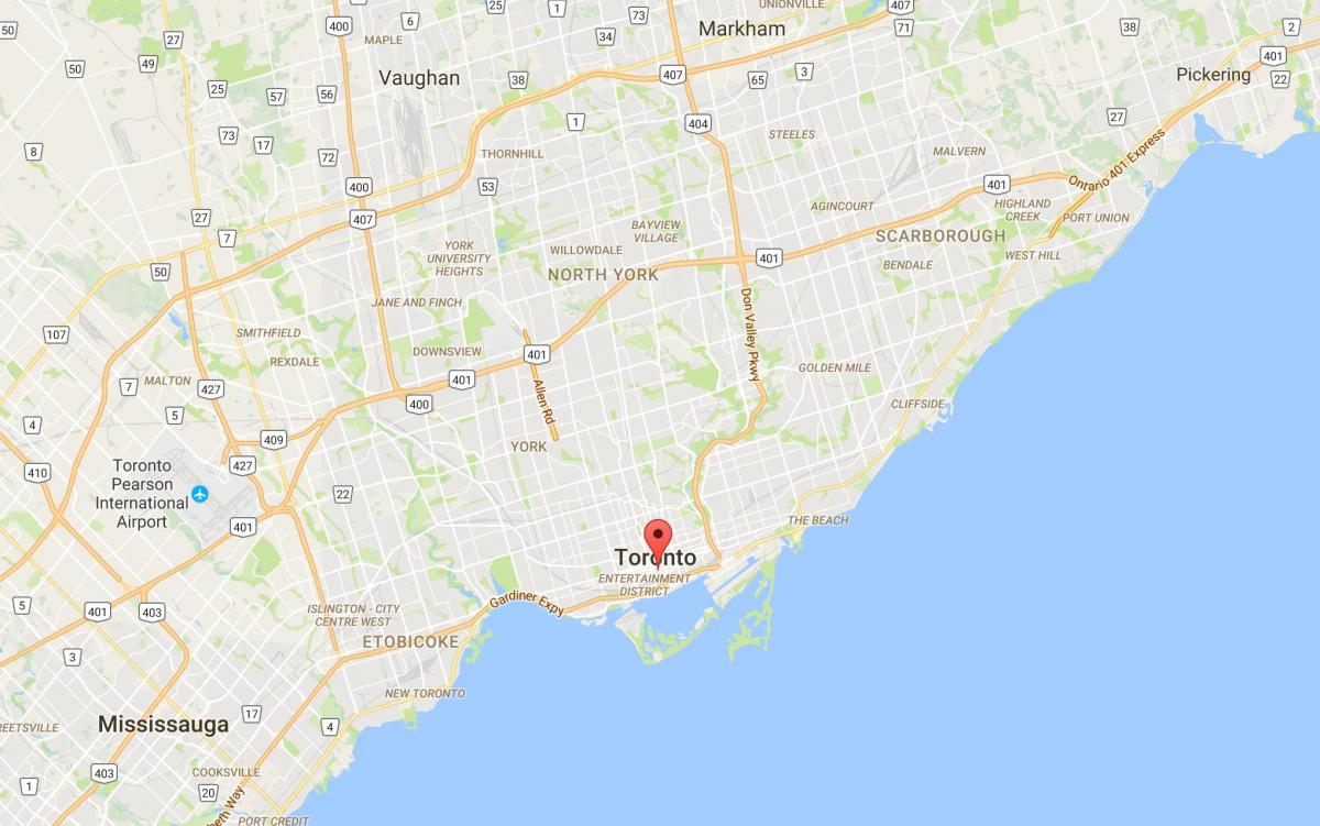 Mapa ng Financial District ng Toronto district