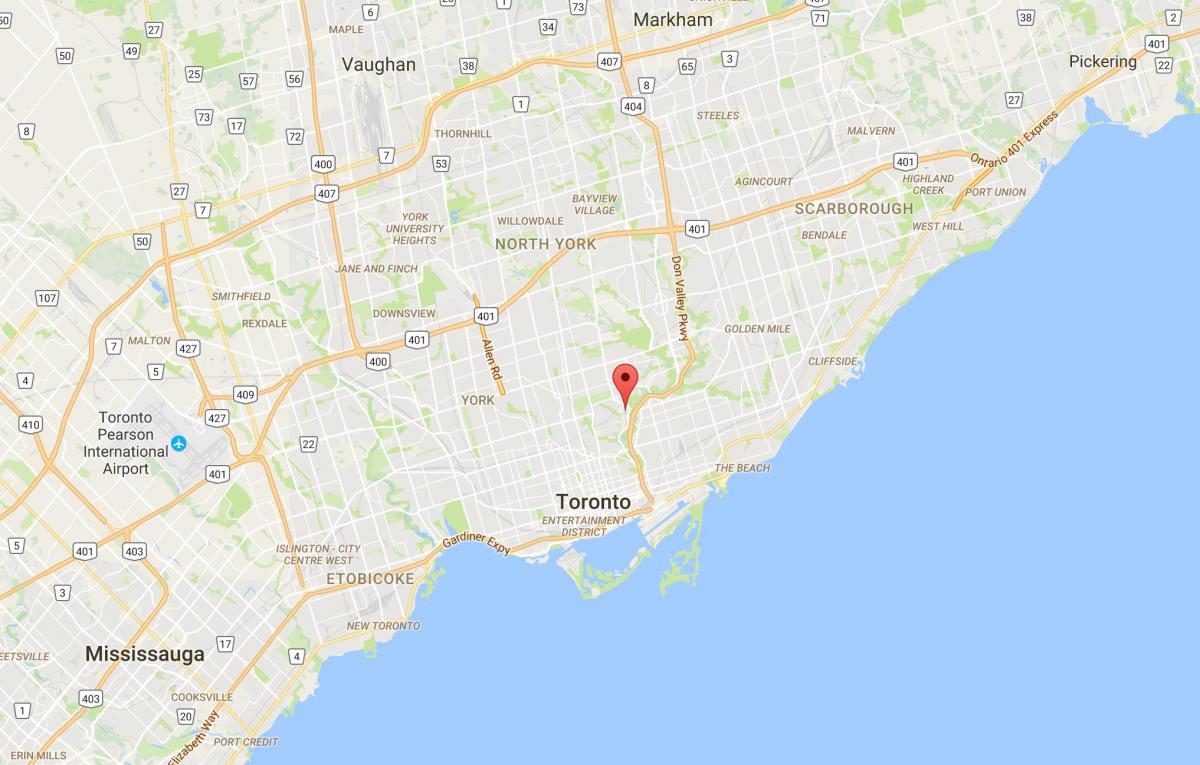 Mapa ng Gobernador ng Tulay distrito Toronto