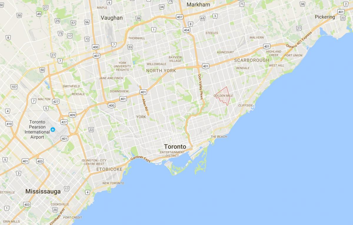 Mapa ng Golden Mile distrito Toronto