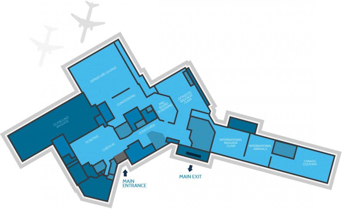 Mapa ng Hamilton airport terminal