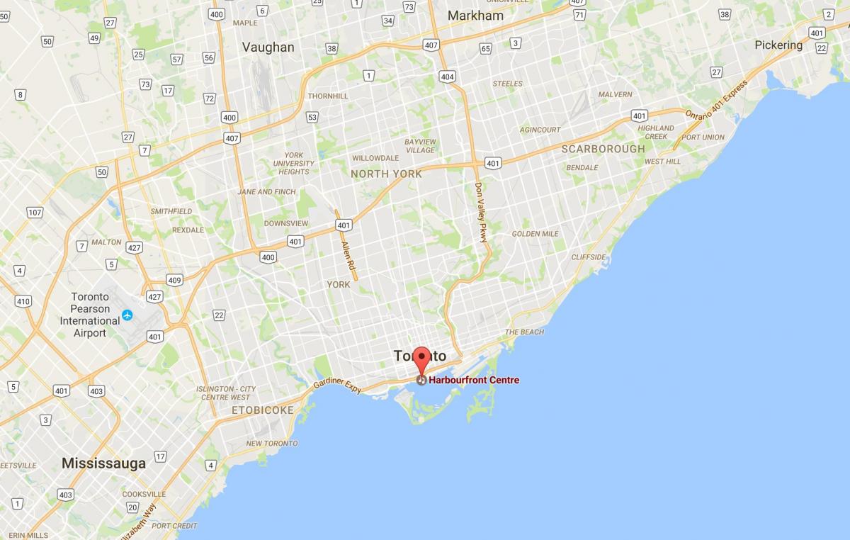 Mapa ng Harbourfront distrito Toronto