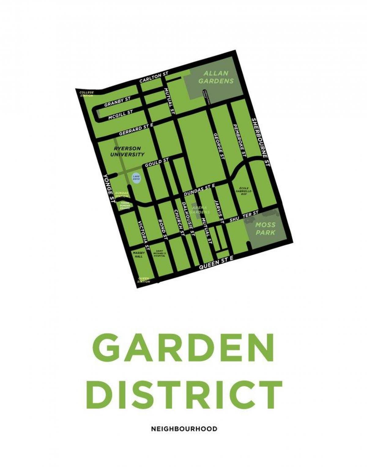 Mapa ng Hardin Distrito pangkalahatang-ideya Toronto
