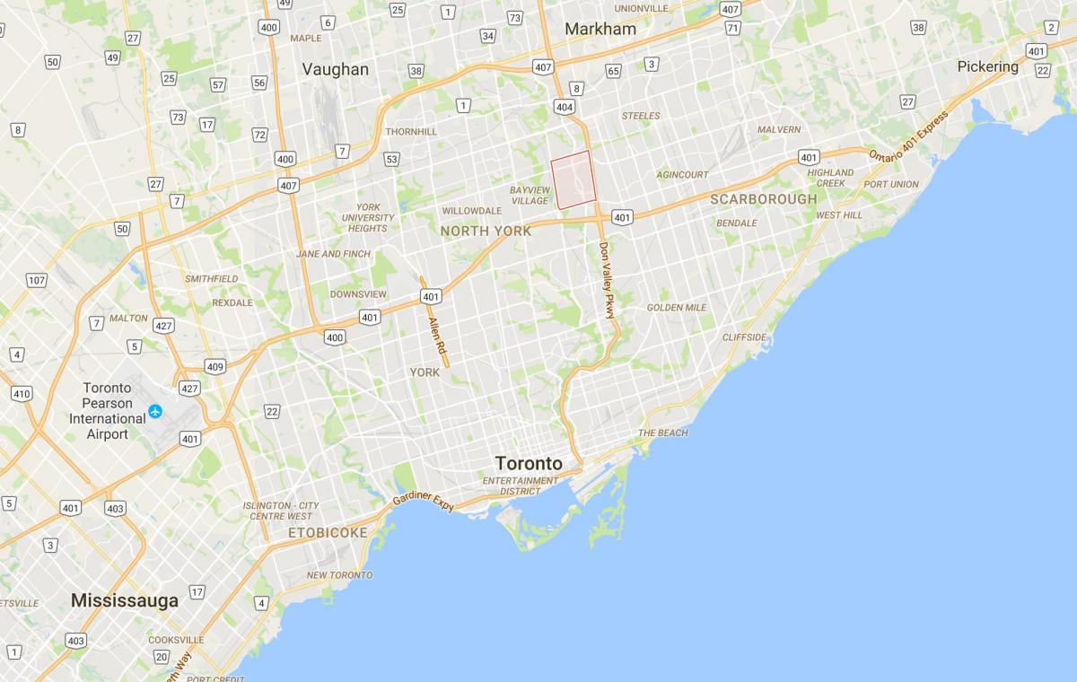 Mapa ng Don Valley Village distrito Toronto
