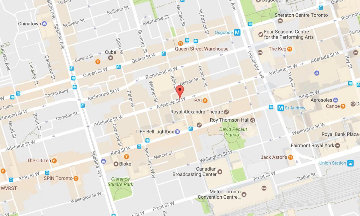 Mapa ng Juan street Toronto