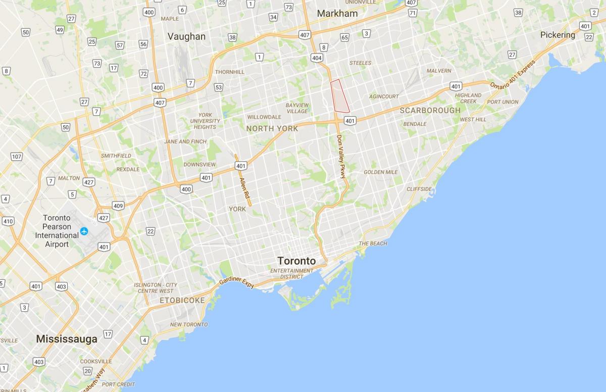 Mapa ng mga Kaaya-ayang Tingnan ang mga distrito Toronto