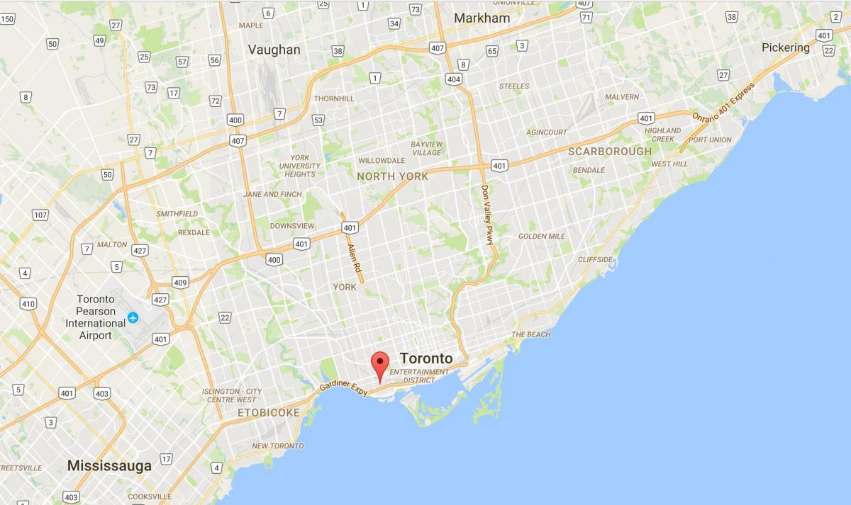 Mapa ng Kalayaan Village distrito Toronto