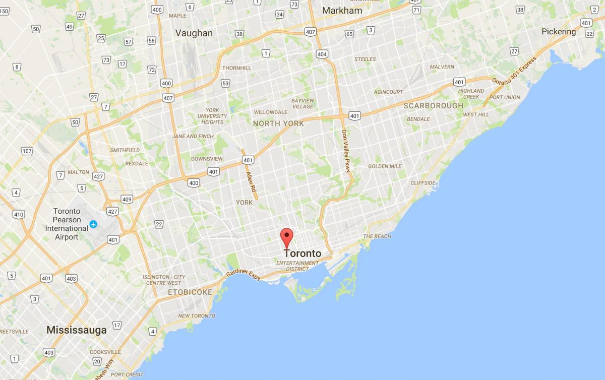 Mapa ng Kensington Market distrito Toronto