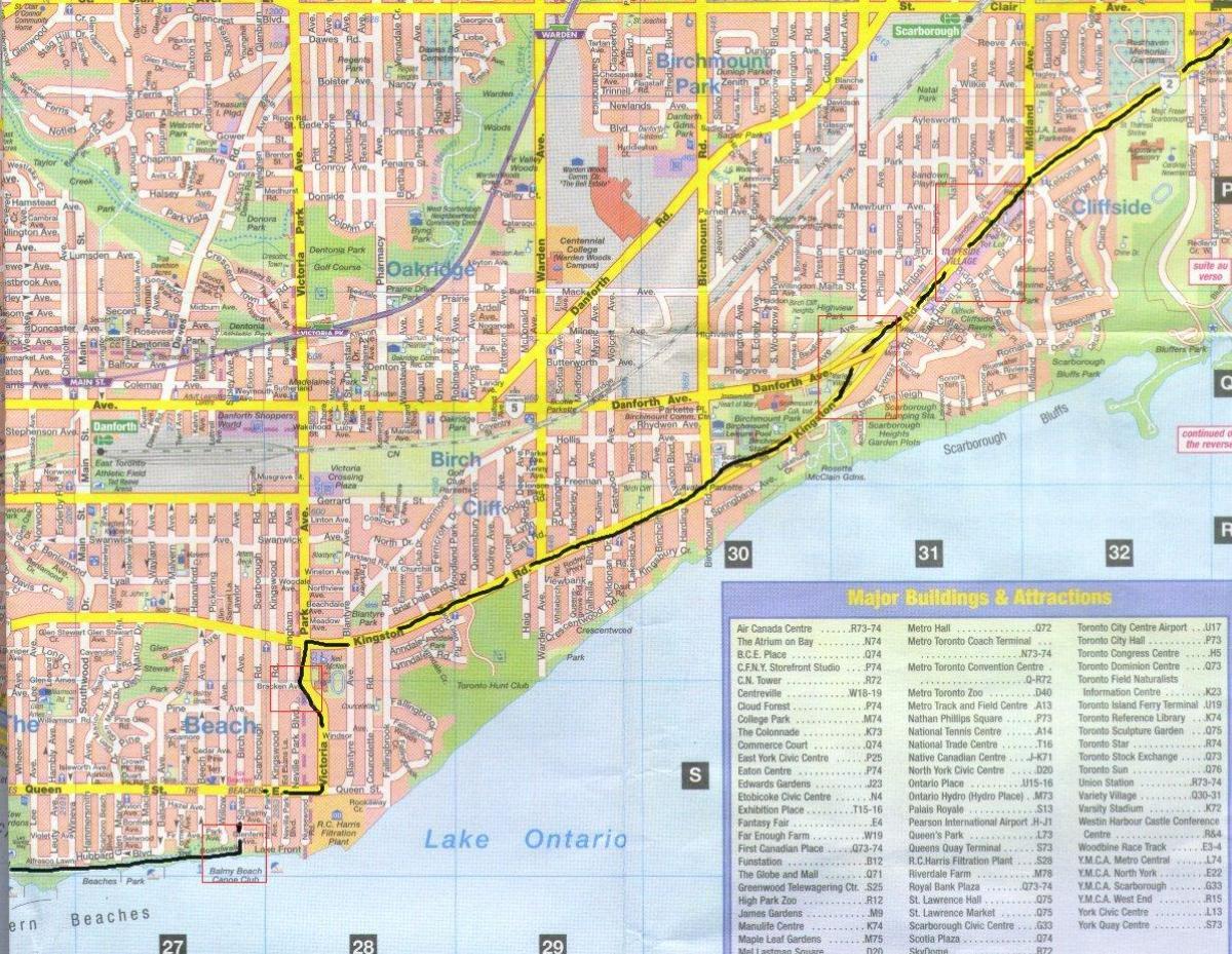 Mapa ng Kingston kalsada Ontarion